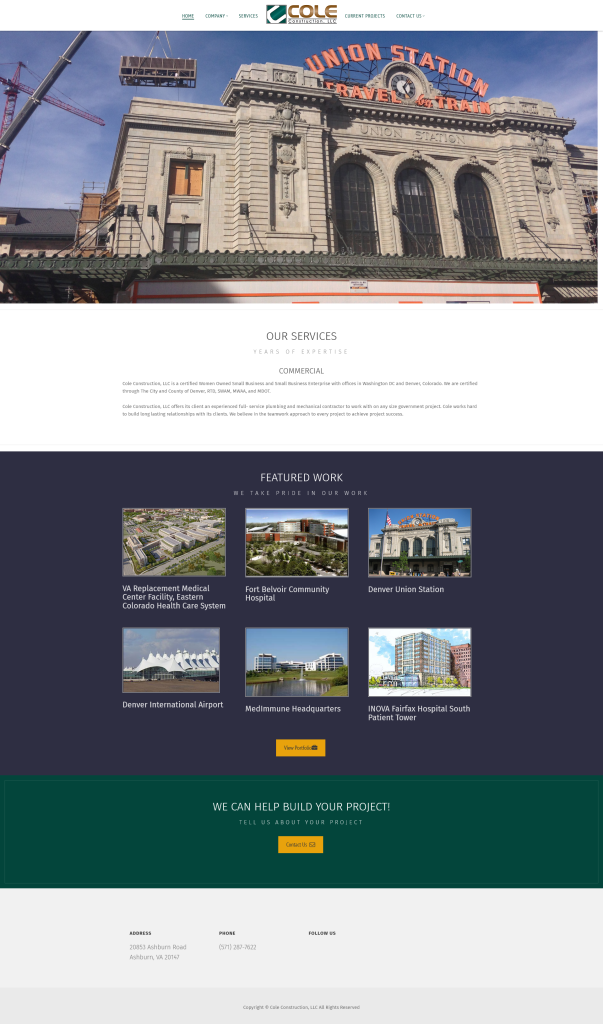 Cole Construction's Web Site